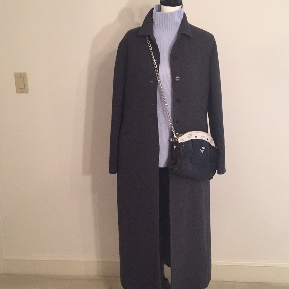 Armani Collezioni Gray Light Wool Duster Coat